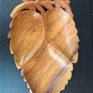Wooden Leaf-Shaped Decorative Tray